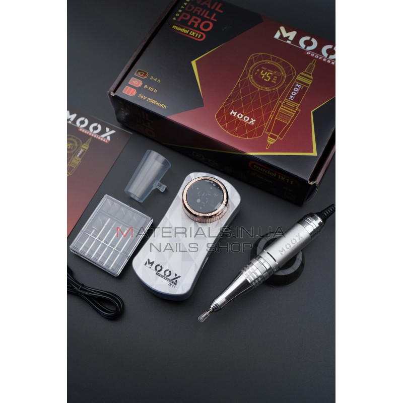 Фрезер Мокс IX11 (Gray) на акумуляторі 45 000 об/хв. та 35 W. для манікюру та педикюру
