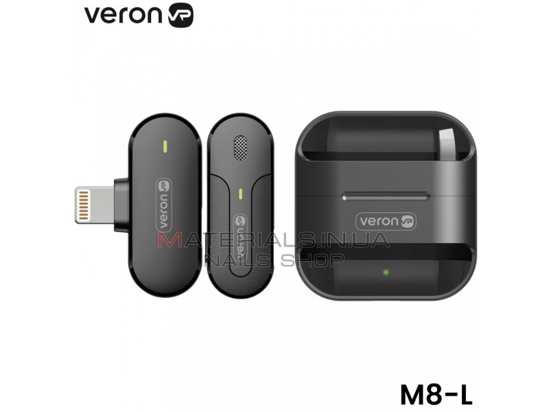 Беспроводной микрофон для телефона Lightning — Veron M8-L c кейсом зарядки