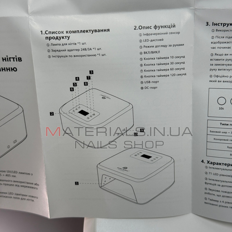 Професійна UV/LED лампа для манікюру Global Fashion GFL-L5 Pro 80 Вт інтелектуальна