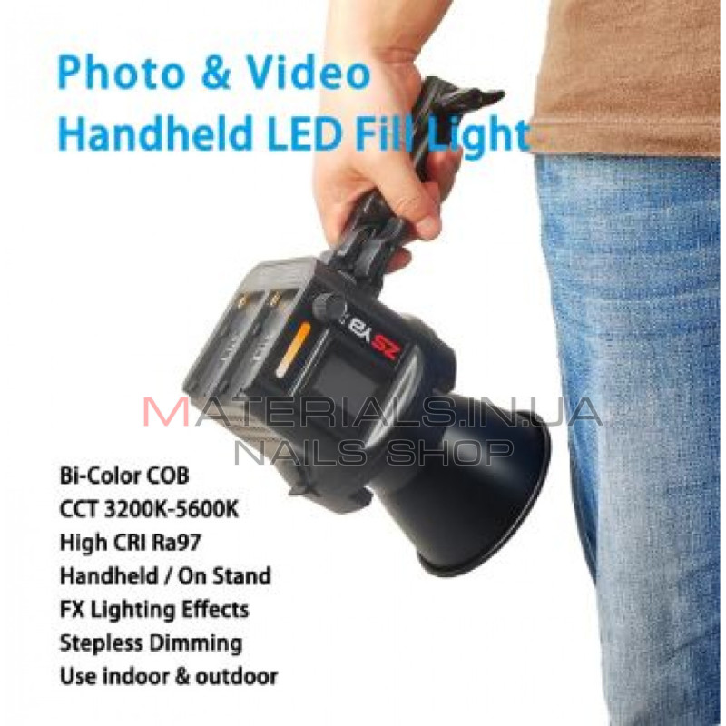 Студійний LED-прожектор ZCYB CL-80 Bi 80 Вт, 97 3200-5600 K, 12 режимів спецефектів Лампа+адаптер+акумулятор*2+зарядний пристрій+пульт
