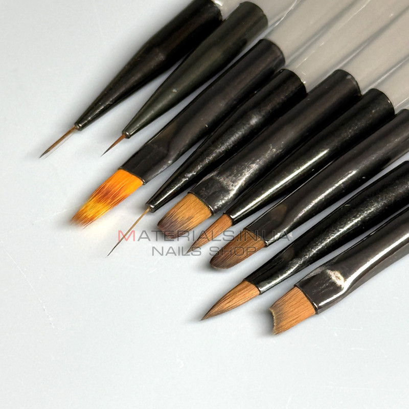 Набір пензлів для дизайну нігтів Global Fashion, 9 шт.