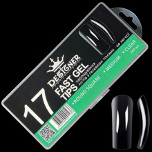Fast gel tips №17 (Round square, medium size) - Гелеві типси Дизайнер