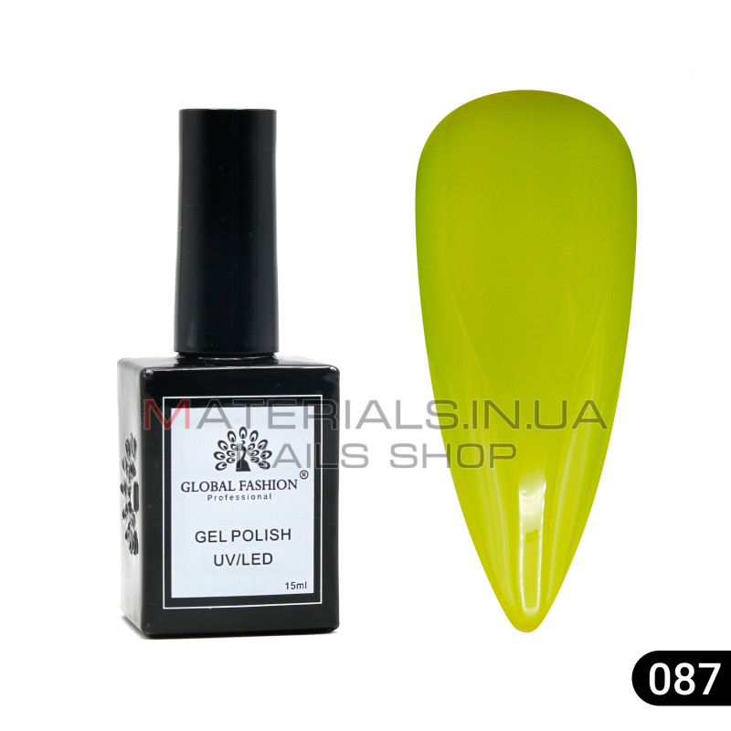 Гель лак Global Fashion, Gel polish 15 ml, 87