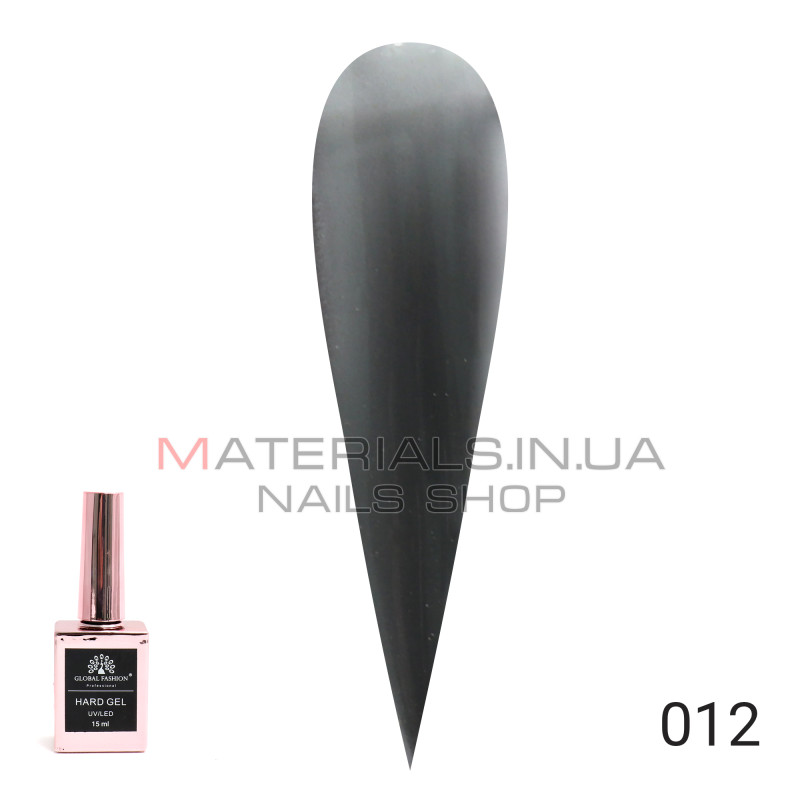 Твердий гель (Hard Gel) 15 мл Global Fashion, 12 (чорний)
