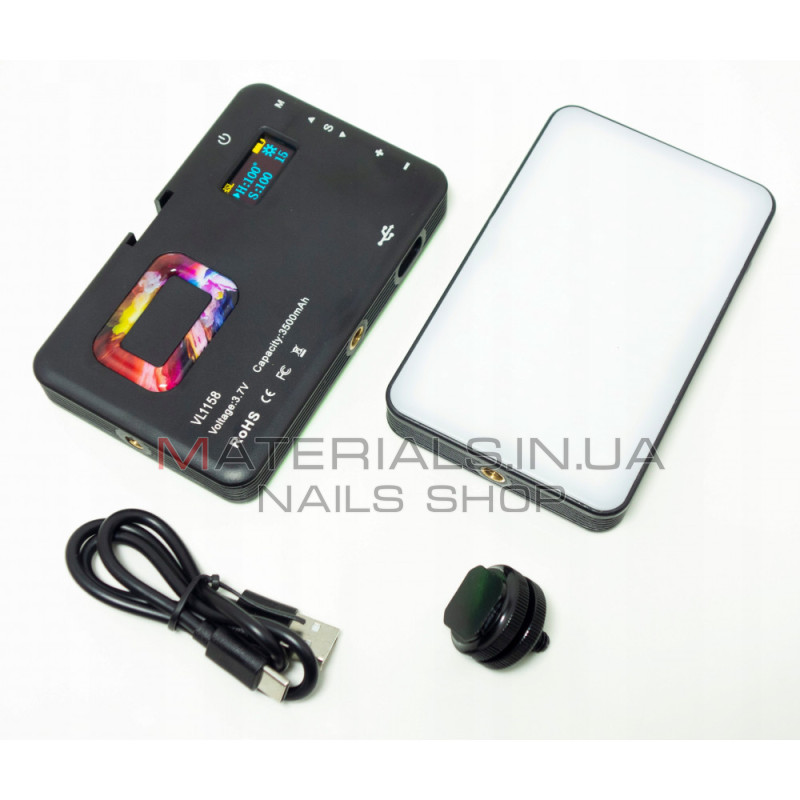Селфі-спалах ADDWING VL-1158 RGB, 8 Вт, 2700-6500 K/ 2000MA