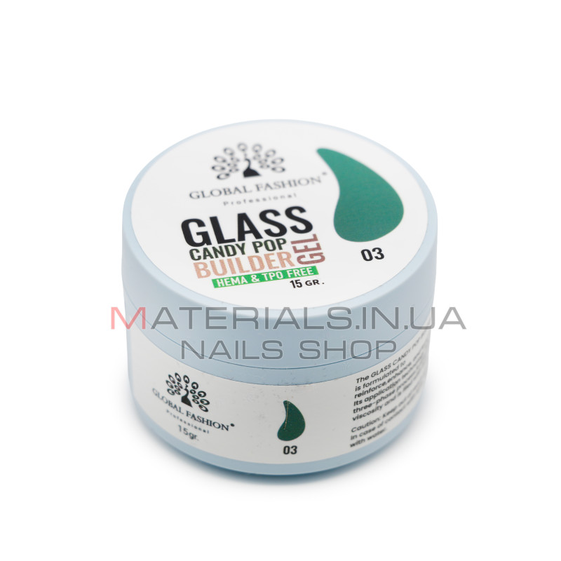 Гель для моделювання нігтів 15 г, Glass Candy Pop Builder Gel 03