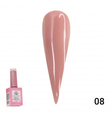 Каучукова база для гель лаку френч, Rubber Base Coat French, 15 мл., Global Fashion 08