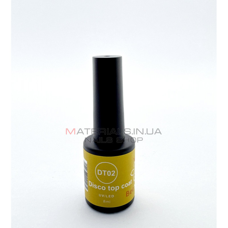 Disco Top Coat Bee Nails, DT02, 8мл (gold) Disco Top Coat Bee Nails, DT02, 8мл (gold)