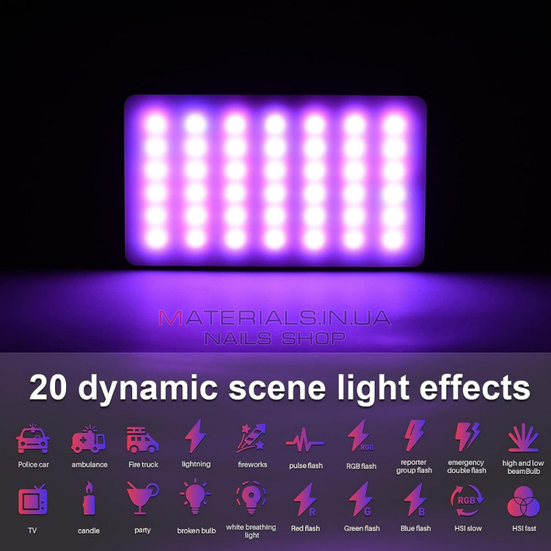 Накамерный видеосвет LED RGB — W140 Накамерный видеосвет LED RGB — W140