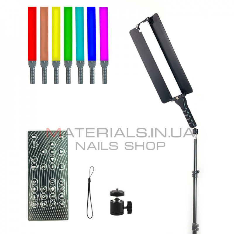 LED-відеосвітло RL-60SL, ручна світлова панель RGB, 1 м cable with адаптер, пульт ДК, Barn door світло shield, сумка