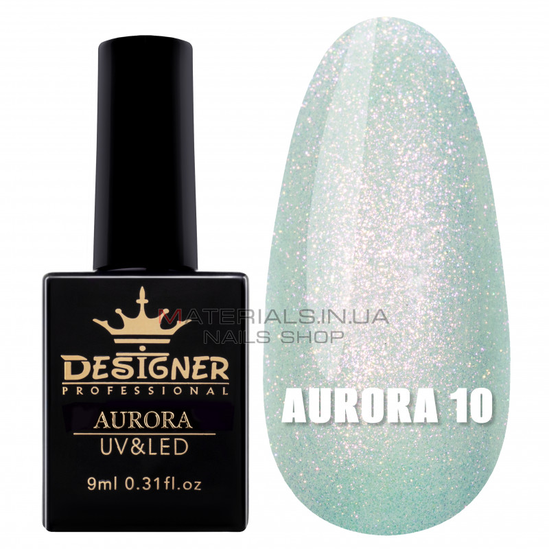 Гель-лак для дизайна Aurora Designer c эффектом втирки, 9 мл. №10 Гель-лак для дизайна Aurora Designer c эффектом втирки, 9 мл. №10