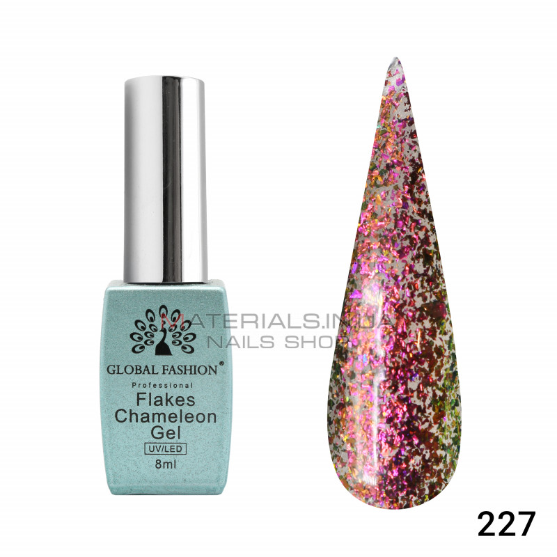 Гель лак Flakes Chameleon 8 мл, 227 Гель лак Flakes Chameleon 8 мл, 227