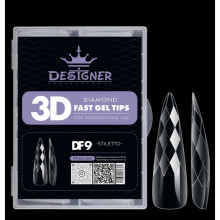 Diamond Fast Gel Tips (DF9 Stiletto) - гелеві тіпси Дизайнер 120 шт/уп