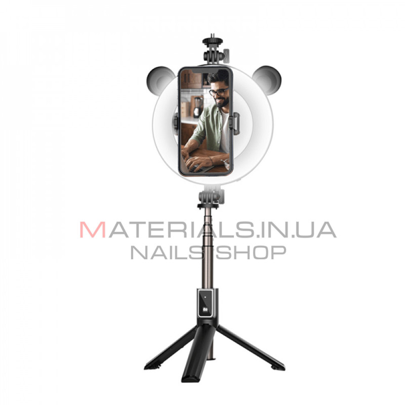 Кільцева LED-лампа Earldom ET-ZP22, 16 см, 6″ + штатив Tripod (0,9 м) з тримачем + пульт ДК
