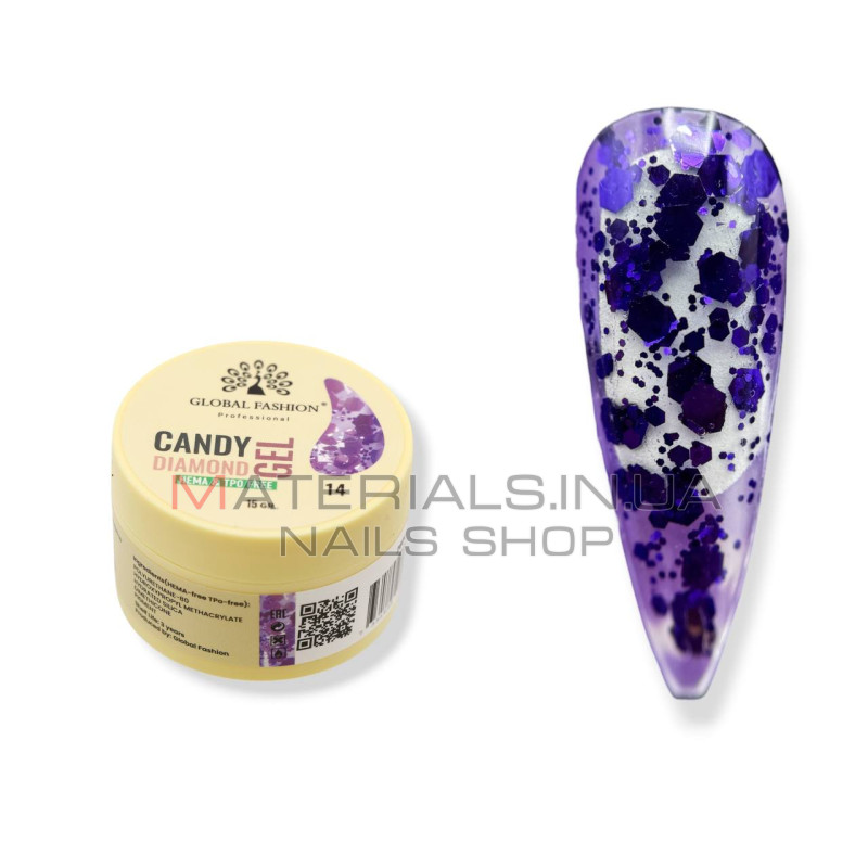 Гель для моделювання нігтів 15 г, Diamond Builder Gel 14