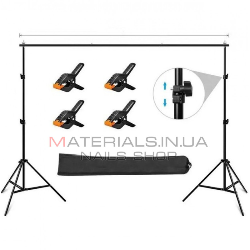Подставка для фотофона 2 м + перекладина 3 м + затискачы 4 шт. + сумка (без экрана задней группы)