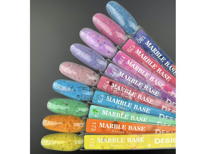 Кольорова база Marble base 170 Дизайнер (9 мл) - з різнобарвною поталлю