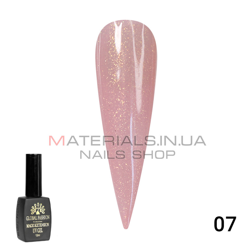 Гель Global Fashion із шиммером Magic-Extension 12мл №07