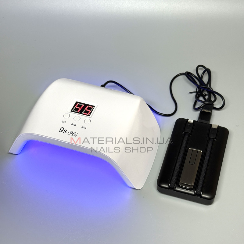 UV LED Лампа Sun 9S Pro, 120 Вт работает от Power Bank