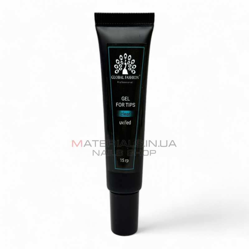 Гель для гелевых типс Global Fashion Extension UV Gel For Tips Clear, 15г Гель для гелевых типс Global Fashion Extension UV Gel For Tips Clear, 15г