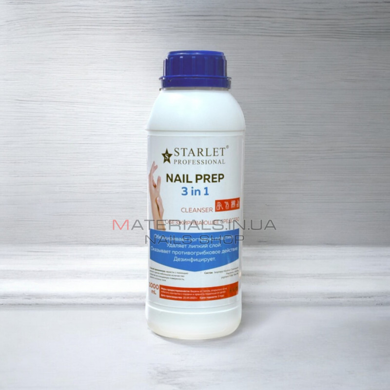 Жидкость 3 в 1 Starlet Nail Prep 1000 мл Жидкость 3 в 1 Starlet Nail Prep 1000 мл