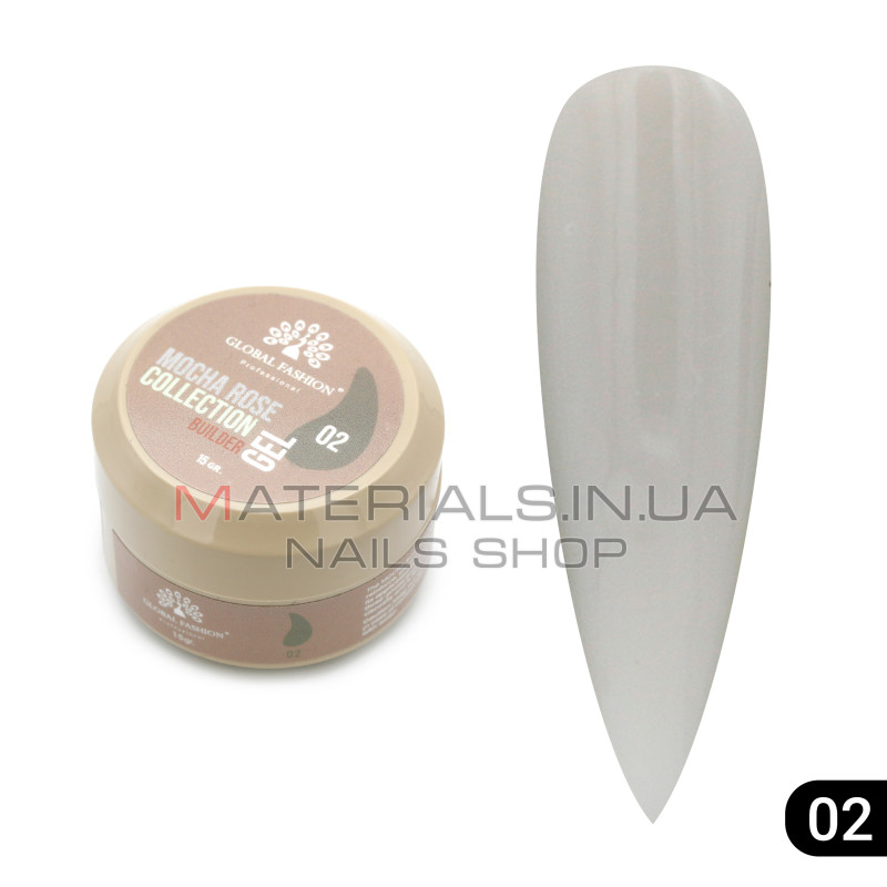 Гель для моделювання нігтів 15 гр, Mocha Rose Builder Gel 02