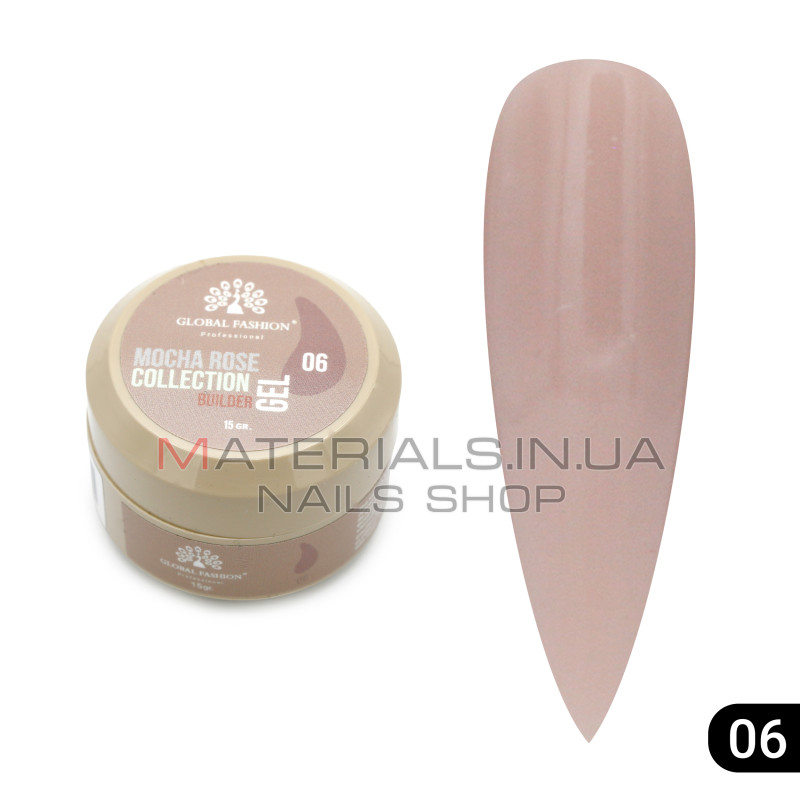 Гель для моделювання нігтів 15 гр, Mocha Rose Builder Gel 06