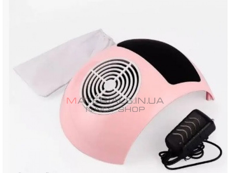 Витяжка для манікюру BQ-607 80W рожева настільна манікюрна витяжка пилосос для нігтів зі змінними мішечками