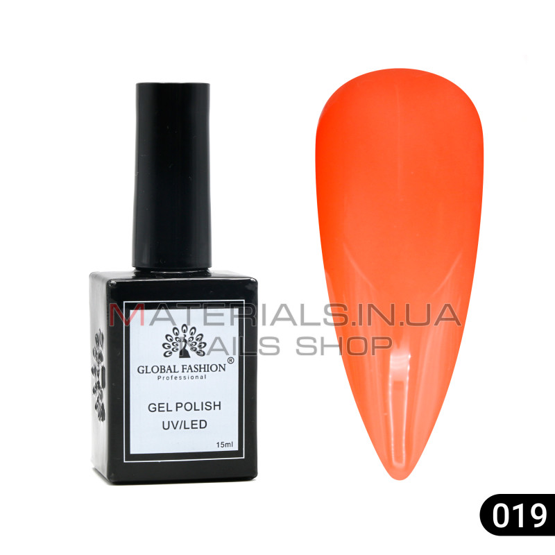 Гель лак Global Fashion, Gel polish 15 ml, 19