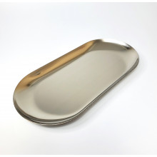 Лоток металлический для инструментов плоский (18х8,5 см), silver