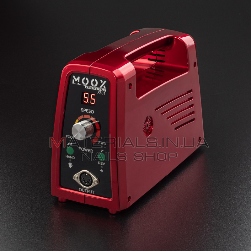 Фрезер Мокс X801 (Червоний) на 55 000 об/хв. та 80W. для манікюру та педикюру
