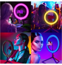 Лампа Кольцевая LED RL-14 RGB Original 36cm  36w  | 192 Lights | Remote I 3m cable with plug  I 3 holder I carry bag