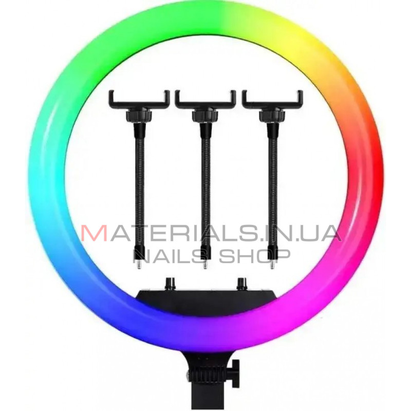 Кільцева LED-лампа RL-21, RGB Original 54 см, 65 Вт, 416 світлодіодів, пульт ДК, 3 м cable with plug, 3 holder, сумка