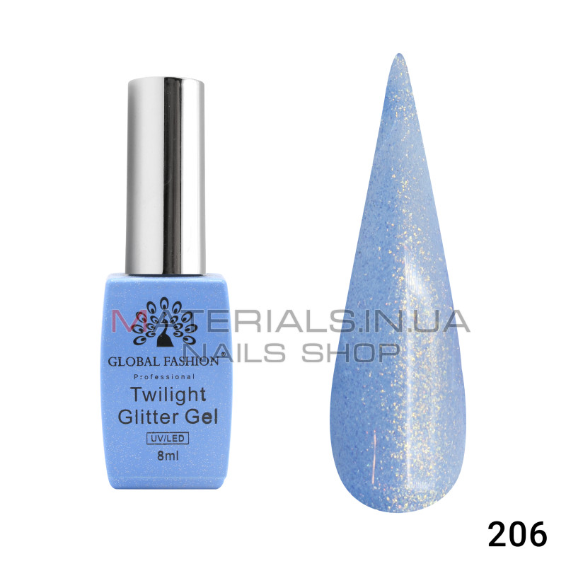 Гель лак Twilight Glitter 8 мл, 206