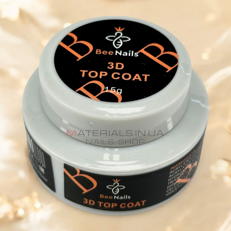 3D Top coat Bee Nails, Clear, 15г 3D Top coat Bee Nails, Clear, 15г