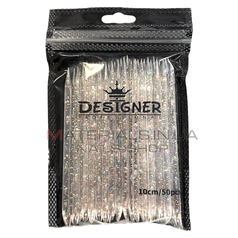 Багаторазові пластикові (апельсинові) палички Designer, 10 см., 50 шт/уп.