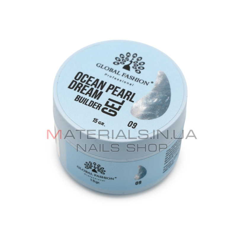 Гель для моделювання нігтів 15 гр, Ocean Pearl Dream Builder Gel 09
