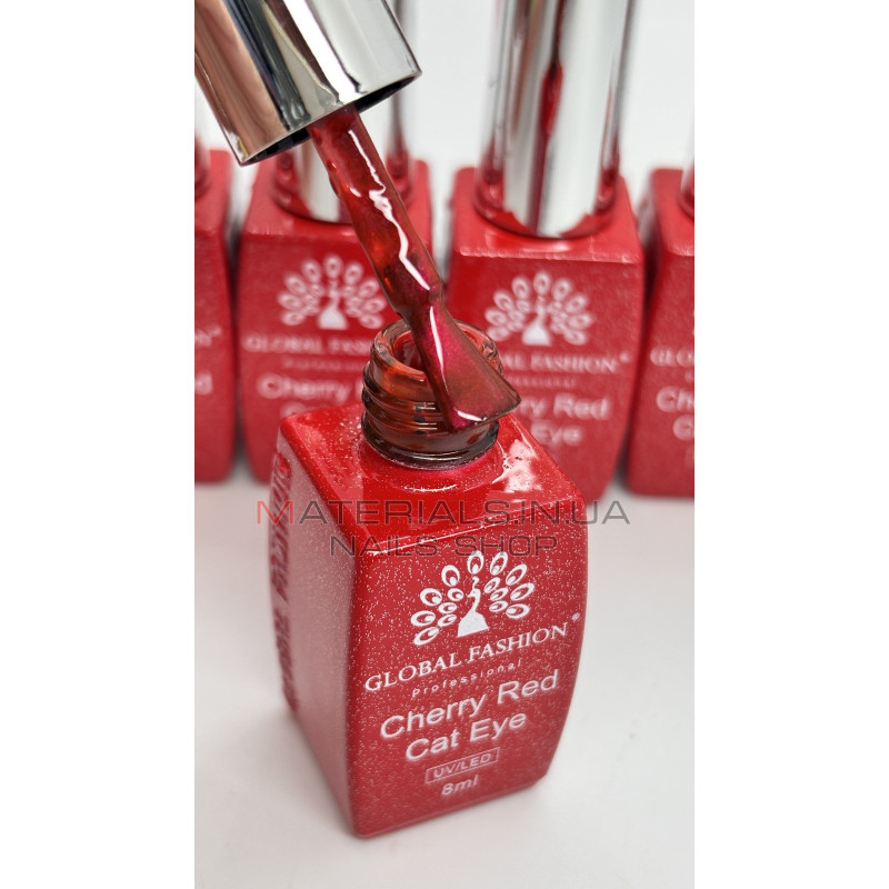 Гель-лак Global Fashion Cherry Red Cat Eye 8 мл, 01 Гель-лак Global Fashion Cherry Red Cat Eye 8 мл, 01
