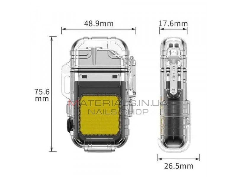 Фонарик-зажигалка — в водонепроницаемом корпусе 3 режима света 100% 50% быстрое мерцание