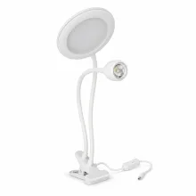 Манікюрна лампа 2в1 гелеві типси 5 Вт та LED-освітлення 12 Вт, USB, прищіпка, White