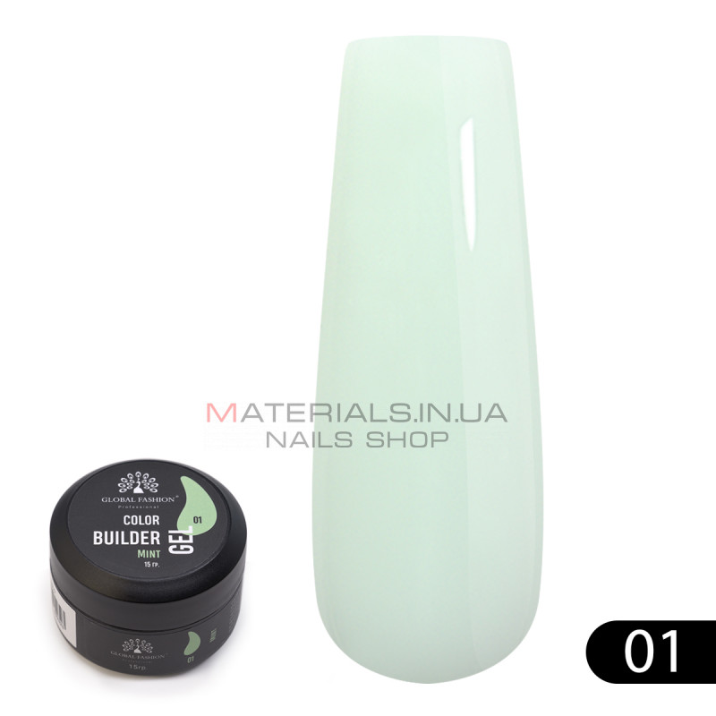 Гель для моделирования ногтей 15 гр, Color Builder Gel 01-Mint Гель для моделирования ногтей 15 гр, Color Builder Gel 01-Mint