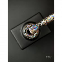 Гель лак Clow Glitter 576 Дизайнер (9мл.) - с хлопьями хамелеон разных размеров и глиттером