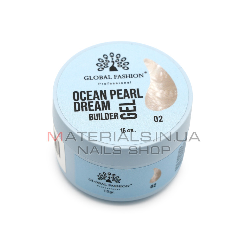 Гель для моделювання нігтів 15 г, Ocean Pearl Dream Builder Gel 02