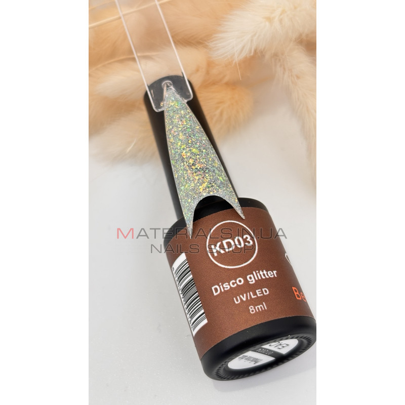 Гель-лак Disco Glitter №03 Bee Nails, 8ml Гель-лак Disco Glitter №03 Bee Nails, 8ml