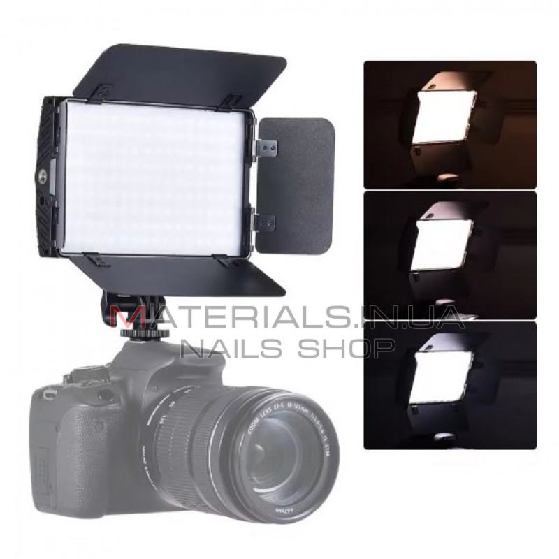LED-відеосвітло PT-15B PRO, II 15 Вт, колірна температура 3200-5600 K/1500LM/акумулятор F-550/2400 мА·год+зарядний пристрій (145*95*22 мм)