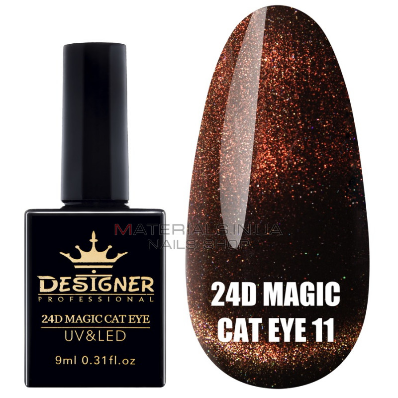 Гель-лак "Кошачий глаз" 24D Magic Cat Eye Designer Professional, 9мл. №11 Гель-лак "Кошачий глаз" 24D Magic Cat Eye Designer Professional, 9мл. №11