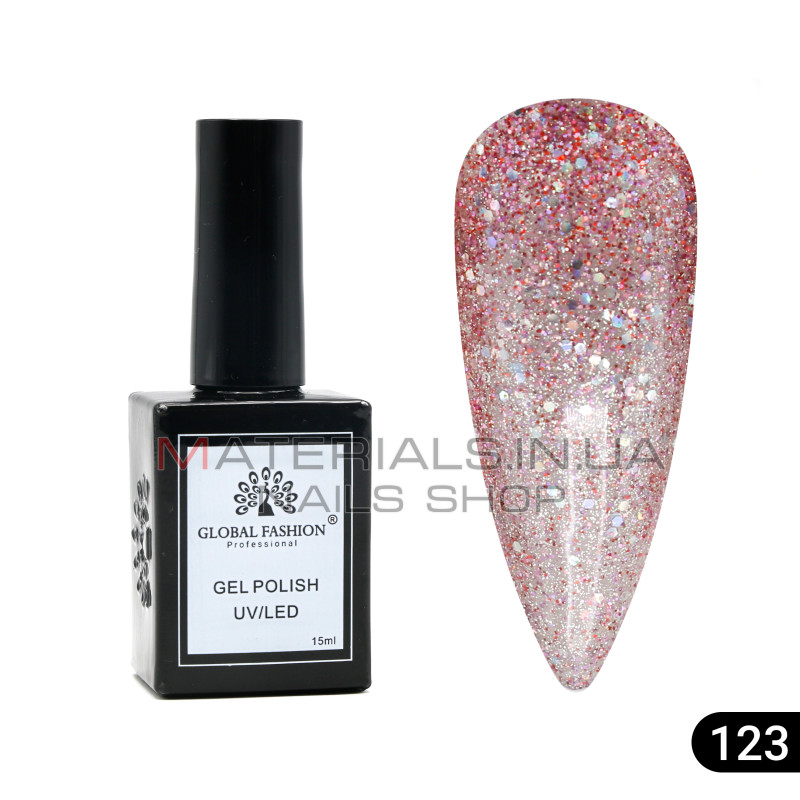 Гель лак Global Fashion, Gel polish 15 ml, 123