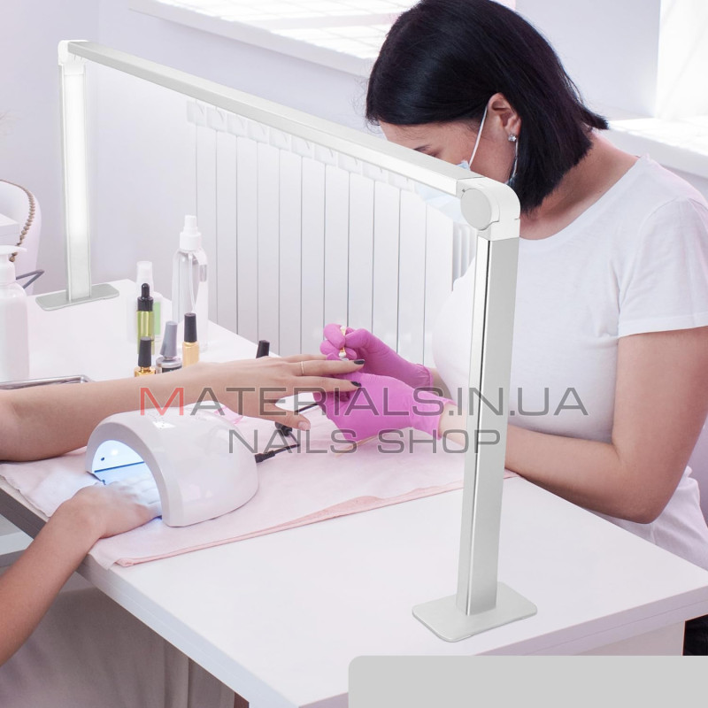 Настільна безтіньова лампа Wenxintek Nail Table Lamp (80х40см, 36Вт) Silver