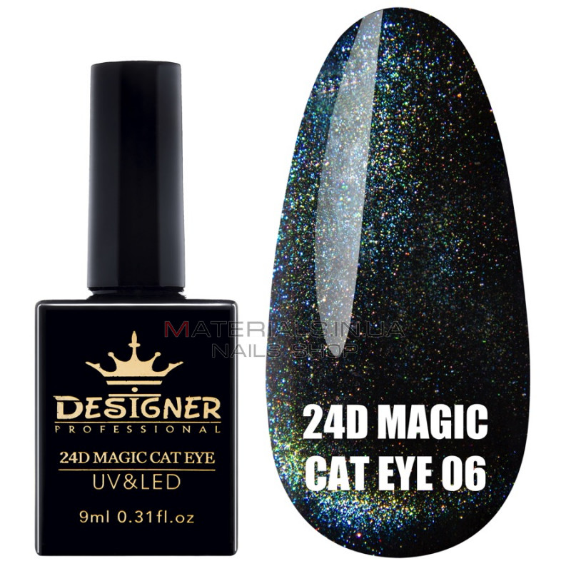 Гель-лак "Кошачий глаз" 24D Magic Cat Eye Designer Professional, 9мл. №06 Гель-лак "Кошачий глаз" 24D Magic Cat Eye Designer Professional, 9мл. №06
