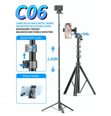 Monopod Tripod C06 | 2m Balanced and stable shooting multifunctional expansion of the metal tripod selfie stick